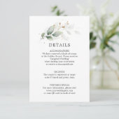 DETAILS Botanische groen gouden bruiloft QR-code Informatiekaartje (Staand voorkant)