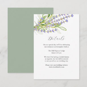 Details Bruiloft Behuizing Kaart Waterverf Lavende