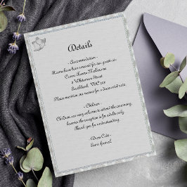 Details bruiloft Bells Elegant Silver Wedding Informatiekaartje