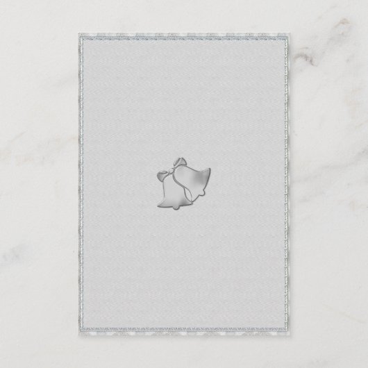 Details bruiloft Bells Elegant Silver Wedding Informatiekaartje (Achterkant)