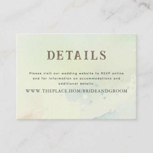 Details bruiloft - Klein Informatiekaartje (Voorkant)