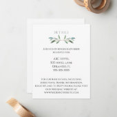 Details bruiloft notitiekaartje (Voorkant / Achterkant in situ)