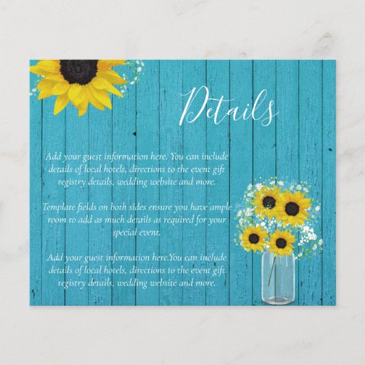 Details BUDGET Rustige Sunflower Wedding Enclosure (Voorkant)