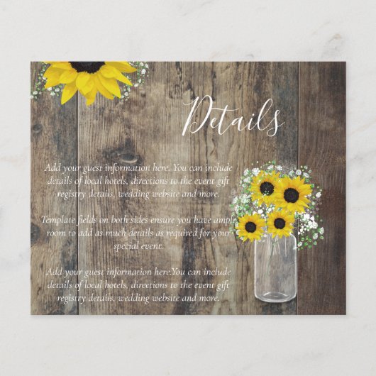 Details BUDGET Rustige Sunflower Wedding Enclosure (Voorkant)