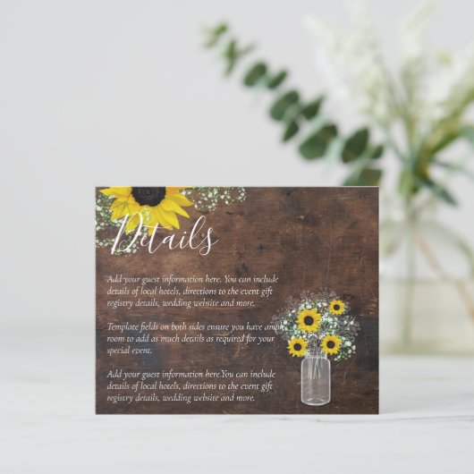 Details BUDGET Rustige Sunflower Wedding Enclosure (Staand voorkant)