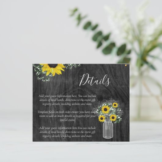 Details BUDGET Rustige Sunflower Wedding Enclosure (Staand voorkant)