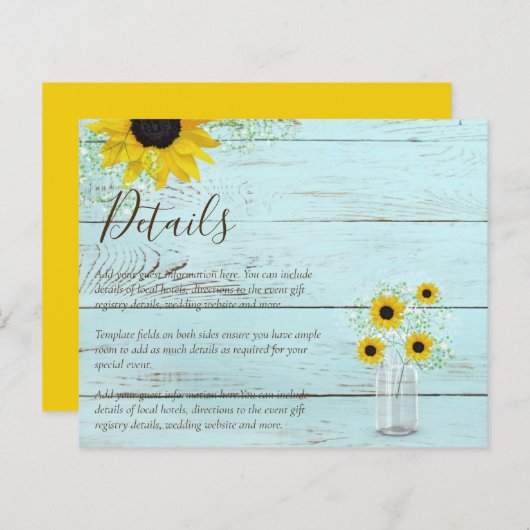 Details BUDGET Rustige Sunflower Wedding Enclosure (Voorkant / Achterkant)