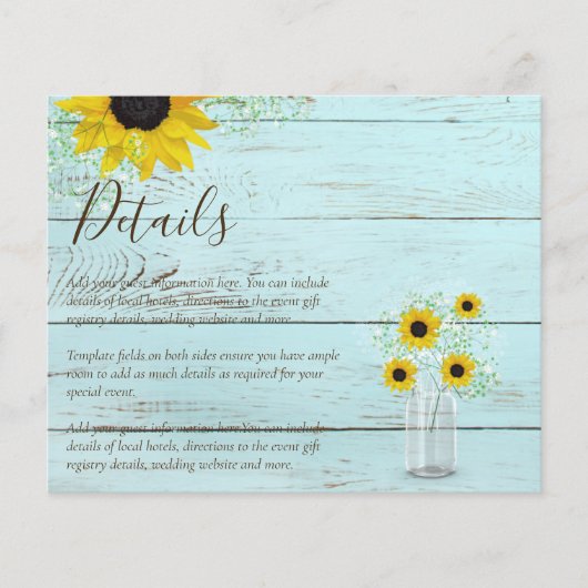 Details BUDGET Rustige Sunflower Wedding Enclosure (Voorkant)