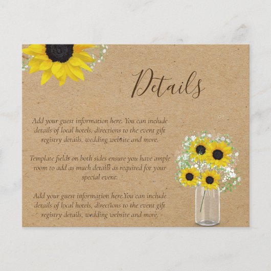 Details BUDGET Rustige Sunflower Wedding Enclosure (Voorkant)