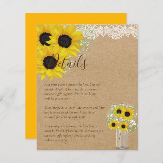 Details BUDGET Rustige Sunflower Wedding Enclosure (Voorkant / Achterkant)