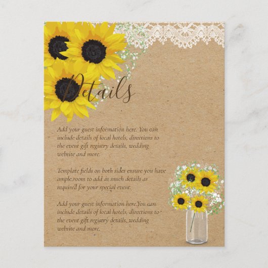 Details BUDGET Rustige Sunflower Wedding Enclosure (Voorkant)