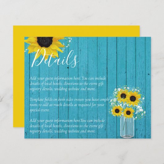 Details BUDGET Rustige Sunflower Wedding Enclosure (Voorkant / Achterkant)