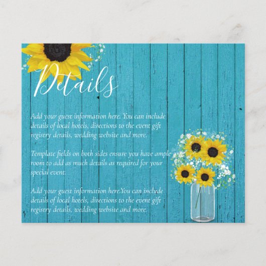 Details BUDGET Rustige Sunflower Wedding Enclosure (Voorkant)