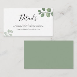 Details BUDGET Sage Green Eucalyptus Weddenschap Notitiekaartje