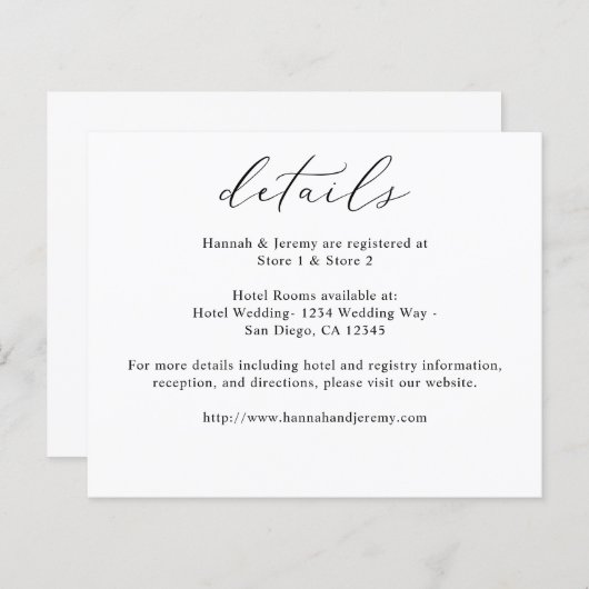 Details budgetkalligrafie zwart-wit (Voorkant / Achterkant)