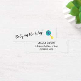 Details cadeau-registratie met uitdeelkaarten voor mini visitekaartjes