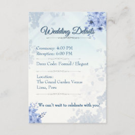 Details Card Elegant Wedding Card editable Informatiekaartje