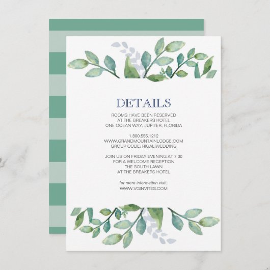 Details Card Greenery Suite Informatiekaartje (Voorkant / Achterkant)