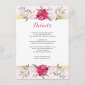 Details Card Pink Flowers & Stripes Informatiekaartje (Voorkant)