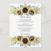 Details Card Sunflower en Navy Blue Invite Set Informatiekaartje (Voorkant)