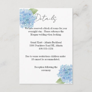 Details Card Wedding Hydrangea RSVP Kaartje