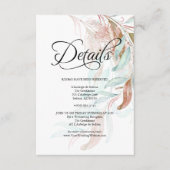 DETAILS | Coral Aqua Blauwgroen Cascading Foliage Informatiekaartje (Voorkant)