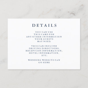 Details Dusty Navy Blue Wedding Details Kaart