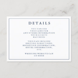 Details | Dusty Navy Blue Wedding Details Kaart