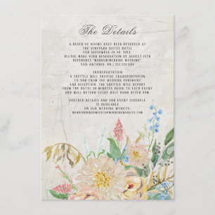 Details Eenvoudig Modern Foliage Bloemen Informatiekaartje