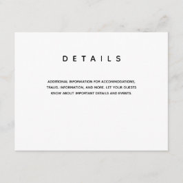 Details eenvoudige bruiloft Typografie Informatiekaartje