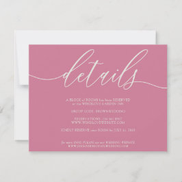 Details Eenvoudige Handtekening Roze RSVP Kaartje