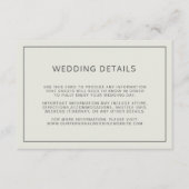 Details eenvoudige rand lichte beige bruiloft informatiekaartje (Voorkant)