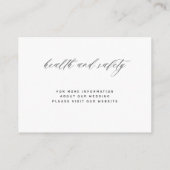 Details eenvoudige witte zwarte bruiloft informatiekaartje (Achterkant)