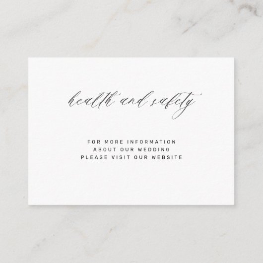 Details eenvoudige witte zwarte bruiloft informatiekaartje (Achterkant)