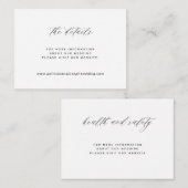 Details eenvoudige witte zwarte bruiloft informatiekaartje (Voorkant / Achterkant)