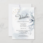 Details Elegant Dusty Blue Waterverf Foliage Kaart (Voorkant)