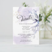 Details Elegant Violet Waterverf Foliage Kaart (Staand voorkant)