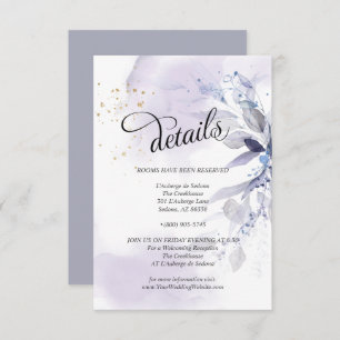 Details Elegant Violet Waterverf Foliage Kaart