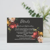 Details en info van Rembrandt Floral Wedding RSVP Kaartje (Staand voorkant)