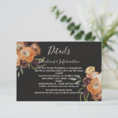 Details en info van Rembrandt Floral Wedding RSVP Kaartje (Staand voorkant)