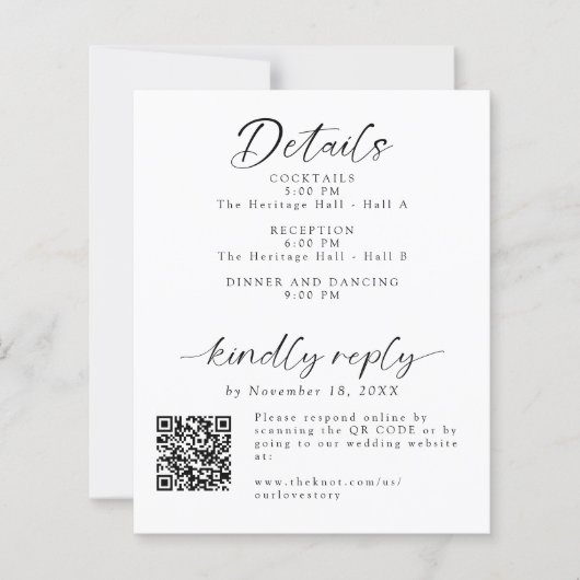 Details en RSVP Minimal Wedding (Voorkant)