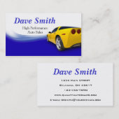 Details en service van de auto visitekaartje (Voorkant / Achterkant)