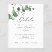 details en uitnodiging over het huwelijk flyer (Achterkant)