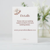 Details Enclosure Pink Wedding Bells Invitation  Informatiekaartje (Staand voorkant)