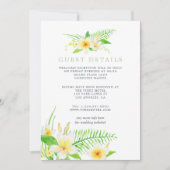 Details exotische Waterverf Frangipani Weddenschap Kaart (Voorkant)