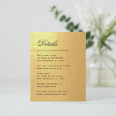 Details Faux Gold Budget Weduwomsluitingskaart (Staand voorkant)
