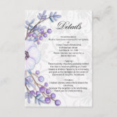 Details Floral Paarse Wedding Damask Informatiekaartje (Voorkant)
