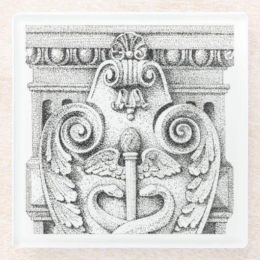 DETAILS Glas Drank Coaster Glazen Onderzetter (Voorkant)