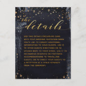 Details Gold Sterrennacht Wedding Informatiekaartje (Voorkant)