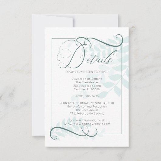 DETAILS | Grappige Mint laat Jade Green accenten a Kaart (Voorkant)